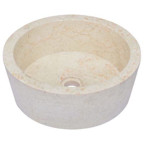 Lavabo Crème Ø40x15 cm Marbre - Photo n°2; ?>