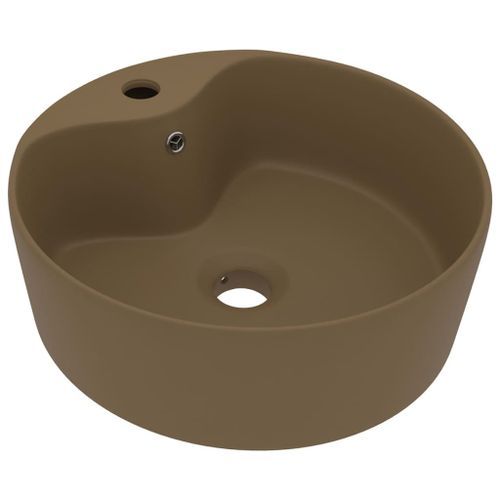 Lavabo de luxe avec trop-plein Crème mat 36x13 cm Céramique - Photo n°2; ?>