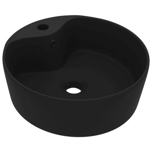 Lavabo de luxe avec trop-plein Noir mat 36x13 cm Céramique - Photo n°2; ?>