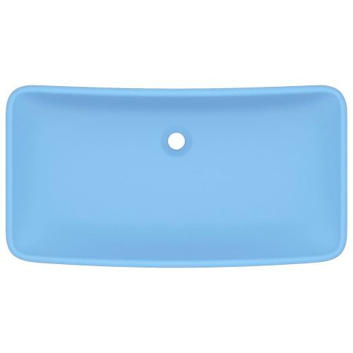 Lavabo de luxe rectangulaire Bleu clair mat 71x38 cm Céramique - Photo n°3; ?>