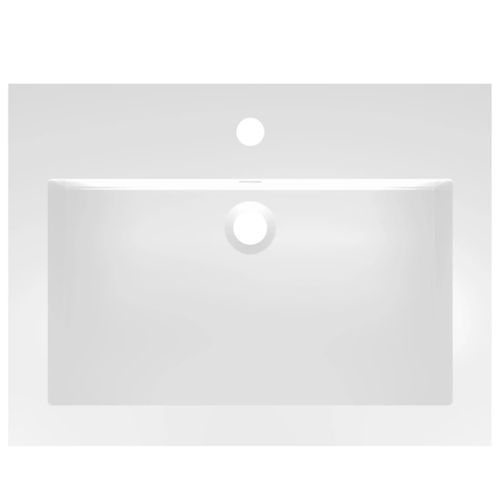 Lavabo en granit 600 x 450 x 120 mm Blanc - Photo n°3; ?>