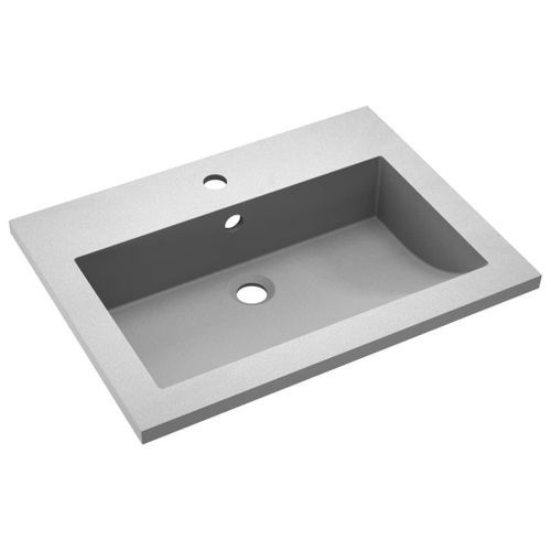 Lavabo en granit 600 x 450 x 120 mm Gris - Photo n°2; ?>