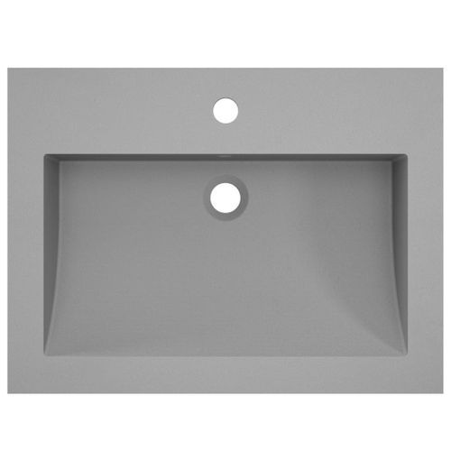 Lavabo en granit 600 x 450 x 120 mm Gris - Photo n°3; ?>