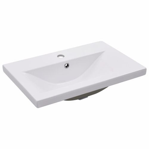 Lavabo encastré 61 x 39,5 x 18,5 cm Céramique Blanc - Photo n°2; ?>