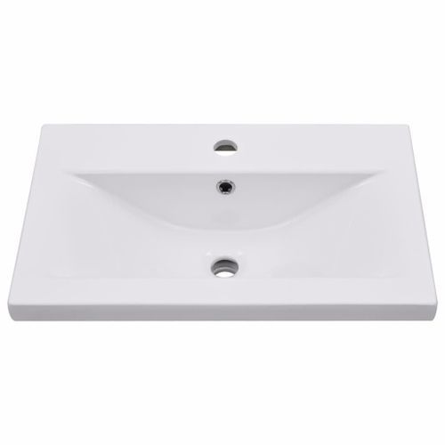 Lavabo encastré 61 x 39,5 x 18,5 cm Céramique Blanc - Photo n°3; ?>