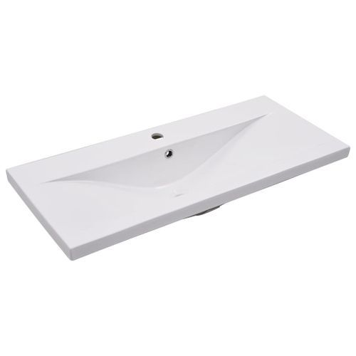 Lavabo encastré 91 x 39,5 x 18,5 cm Céramique Blanc - Photo n°2; ?>