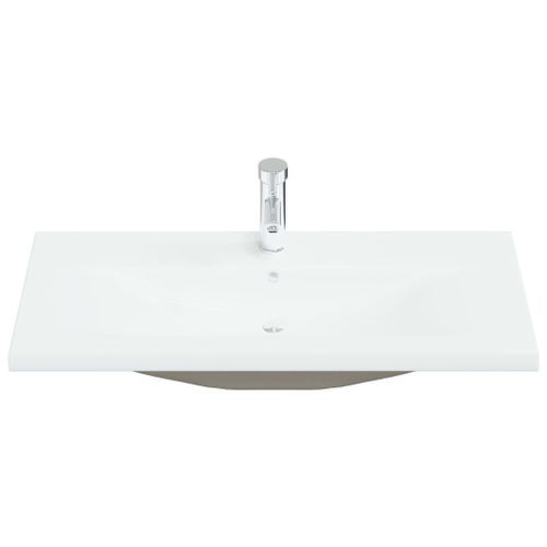 Lavabo encastré avec robinet 91x39x18 cm Céramique Blanc - Photo n°3; ?>