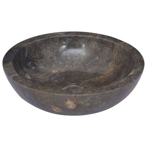 Lavabo Gris Ø40x12 cm Marbre - Photo n°3; ?>