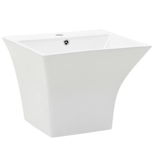 Lavabo mural Céramique Blanc 500 x 450 x 410 mm - Photo n°2; ?>