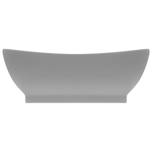 Lavabo ovale à trop-plein Gris clair mat 58,5x39 cm Céramique - Photo n°3; ?>