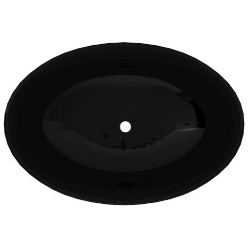 Lavabo ovale Céramique 40 x 33 cm Noir - Photo n°3; ?>