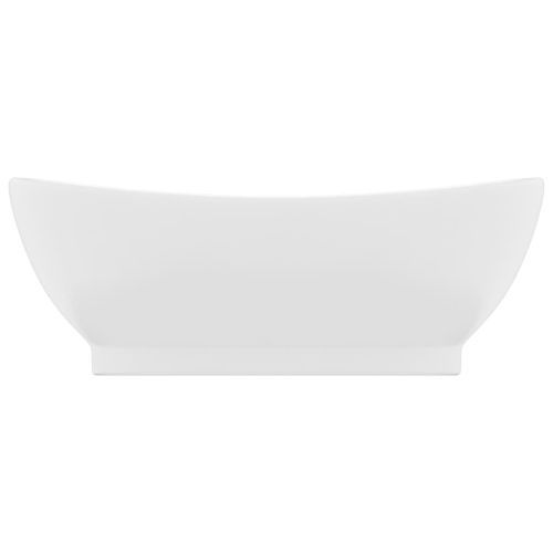 Lavabo ovale de luxe à trop-plein Blanc mat 58,5x39cm Céramique - Photo n°3; ?>