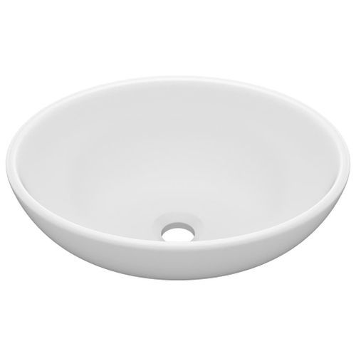 Lavabo ovale de luxe Blanc mat 40x33 cm Céramique - Photo n°2; ?>