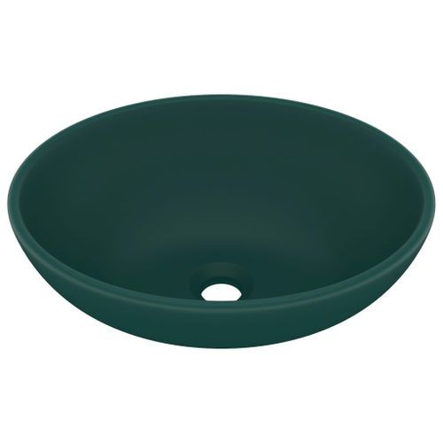Lavabo ovale de luxe Vert foncé mat 40x33 cm Céramique - Photo n°2; ?>