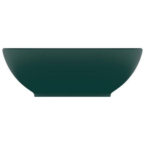 Lavabo ovale de luxe Vert foncé mat 40x33 cm Céramique - Photo n°3; ?>