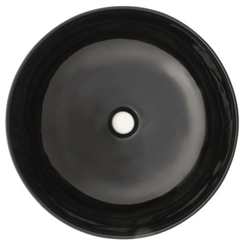 Lavabo rond Céramique Noir 41,5 x 13,5 cm - Photo n°3; ?>