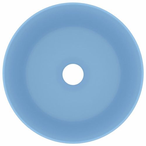Lavabo rond de luxe Bleu clair mat 40x15 cm Céramique 2 - Photo n°3; ?>