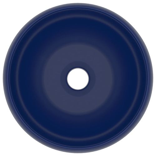 Lavabo rond de luxe Bleu foncé mat 40x15 cm Céramique - Photo n°3; ?>