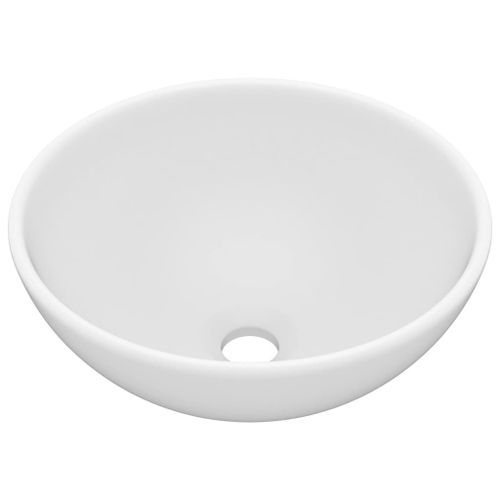 Lavabo rond de salle de bain Blanc mat 32,5x14 cm Céramique - Photo n°2; ?>