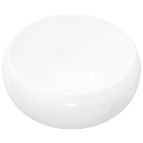 Lavabo ronde Céramique Blanc 40 x 15 cm - Photo n°2; ?>