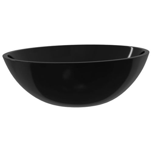 Lavabo Verre 50x37x14 cm Noir - Photo n°2; ?>