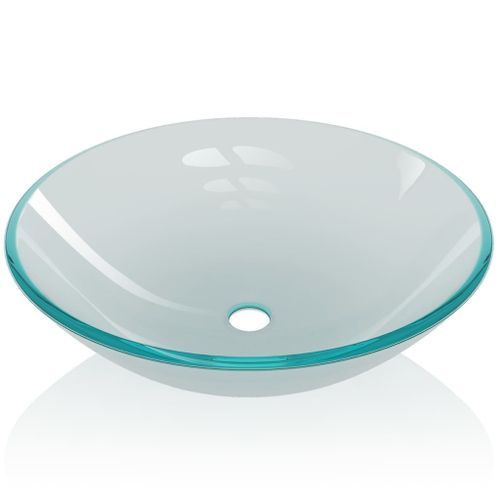 Lavabo Verre trempé 42 cm Givré - Photo n°3; ?>