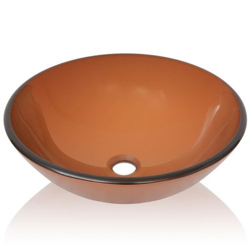 Lavabo Verre trempé 42 cm Marron - Photo n°3; ?>