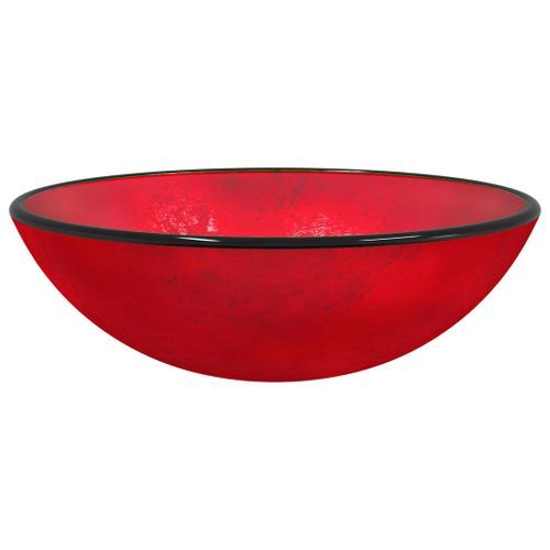 Lavabo Verre trempé 42x14 cm Rouge - Photo n°2; ?>