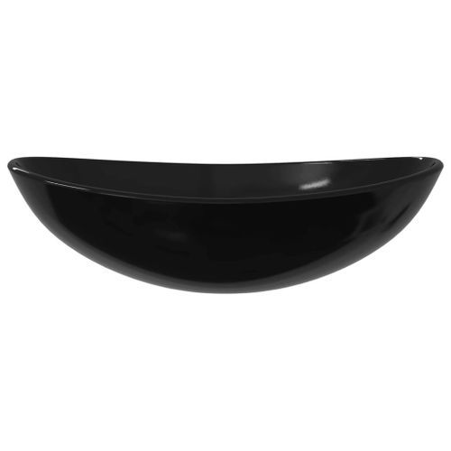 Lavabo Verre trempé 54,5x35x15,5 cm Noir - Photo n°3; ?>