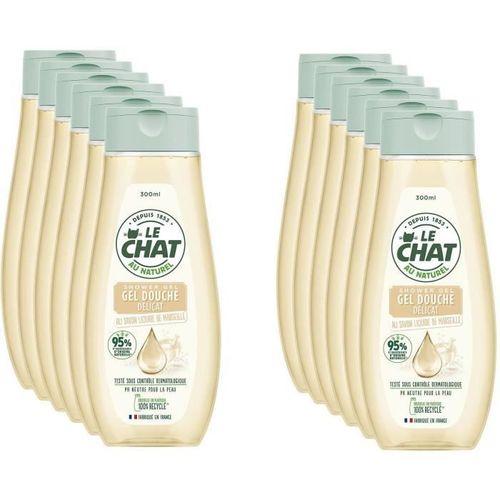 LE CHAT Gel douche Corps délicat - Au Savon Liquide de Marseille - 300 ml - Lot de 12 - Photo n°3; ?>