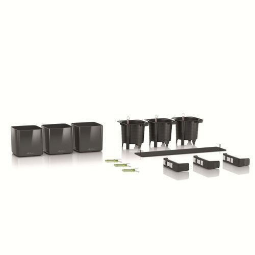 LECHUZA 3 pcs Jardinières Green Wall Home Kit Anthracite brillant - Photo n°2; ?>