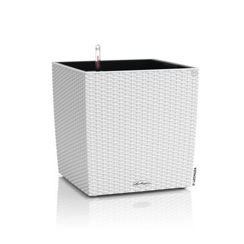 LECHUZA Jardinière CUBE Cottage 40 ALL-IN-ONE Blanc - Photo n°2; ?>