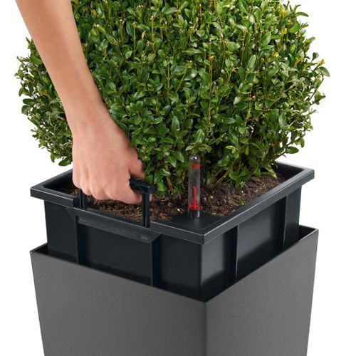 LECHUZA Jardinière Cubico Alto 40 ALL-IN-ONE Charbon 18233 - Photo n°3; ?>