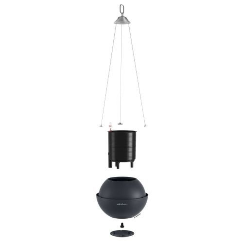 LECHUZA Jardinière suspendue BOLA Color 23 ALL-IN-ONE Ardoise - Photo n°3; ?>