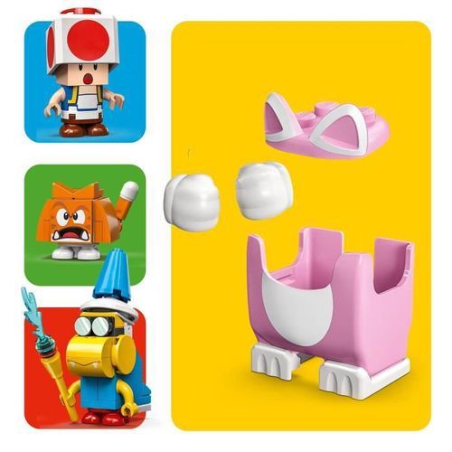 LEGO 71407 Super Mario Ensemble d'Extension La Tour Gelée et le Costume de Peach Chat, Jeu de Construction, Toad Figurine, Château F - Photo n°3; ?>