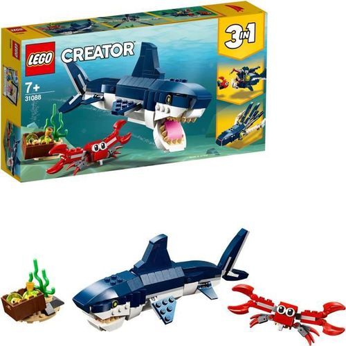 LEGO Creator 3-en-1 31088 Les Créatures Sous-Marines, Figurines Animaux Marins, Requin, Crabe - Photo n°3; ?>