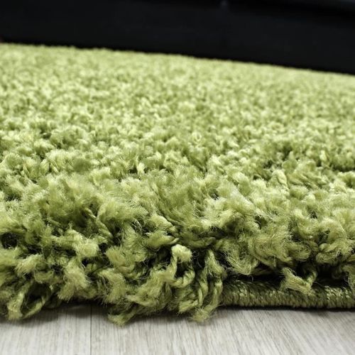 LIFE Tapis de salon shaggy rond Ø200 cm - Vert 2 - Photo n°3; ?>