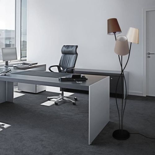 LILLE Lampadaire en acier - Abat-jour Tambour Tissu Multi couleur - 35 x 35 x H180 cm - Noir - E27 - Photo n°2; ?>