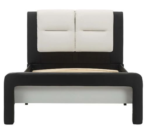 Lit 1 Place Simili Cuir Noir Et Blanc Joya 90x200 Cm 17 Lit 1 place simili cuir noir et blanc Joya 90x200 cm - Photo n°3; ?>