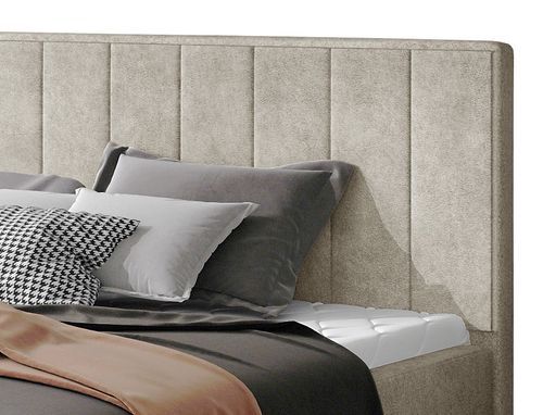 Lit 140x200 Cm Tissu Beige Clair Capitonné Vertical Vareze 11 Lit 140x200 cm tissu beige clair capitonné vertical Vareze - Photo n°3; ?>