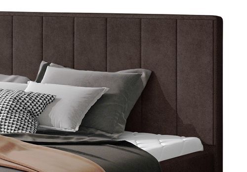 Lit 140x200 Cm Tissu Marron Capitonné Vertical Vareze 11 Lit 140x200 cm tissu marron capitonné vertical Vareze - Photo n°3; ?>