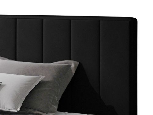 Lit 140x200 Cm Velours Noir Capitonné Vertical Vareze 11 Lit 140x200 cm velours noir capitonné vertical Vareze - Photo n°3; ?>