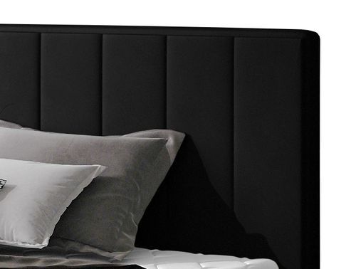 Lit 160x200 Cm Velours Noir Capitonné Vertical Vareze 10 Lit 160x200 cm velours noir capitonné vertical Vareze - Photo n°3; ?>