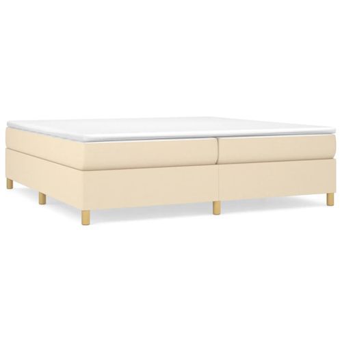 Lit à sommier tapissier avec matelas Crème 200x200 cm Tissu 13 - Photo n°2; ?>