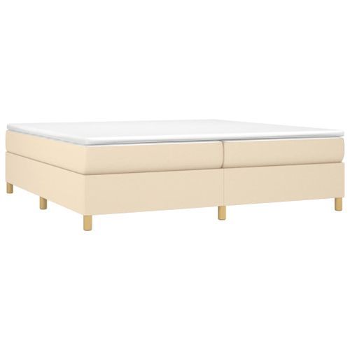 Lit à sommier tapissier avec matelas Crème 200x200 cm Tissu 13 - Photo n°3; ?>