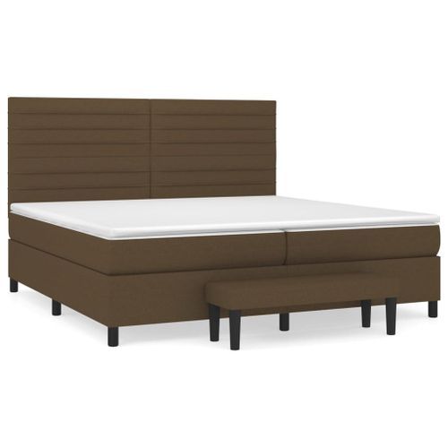 Lit à Sommier Tapissier Avec Matelas Marron Foncé 200x200 Cm 9 18 Lit à sommier tapissier avec matelas Marron foncé 200x200 cm 9 - Photo n°2; ?>