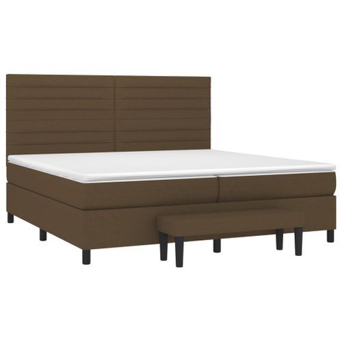 Lit à Sommier Tapissier Avec Matelas Marron Foncé 200x200 Cm 9 19 Lit à sommier tapissier avec matelas Marron foncé 200x200 cm 9 - Photo n°3; ?>