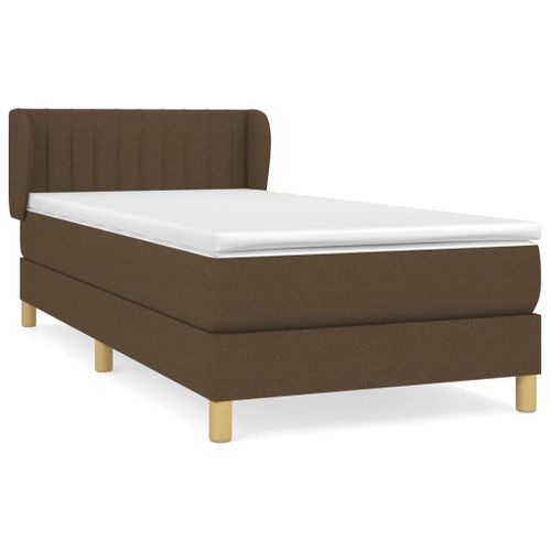 Lit à sommier tapissier avec matelas Marron foncé 90x200 cm - Photo n°2; ?>