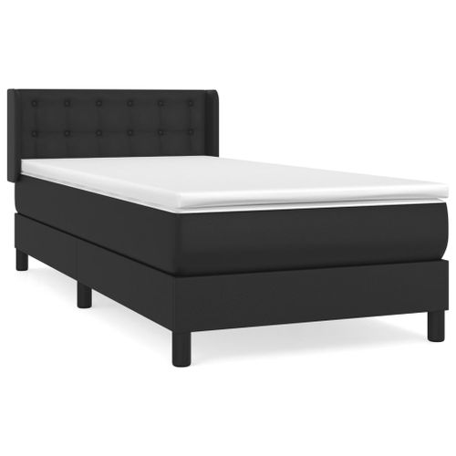 Lit à sommier tapissier avec matelas Noir 90x200 cm Similicuir - Photo n°2; ?>