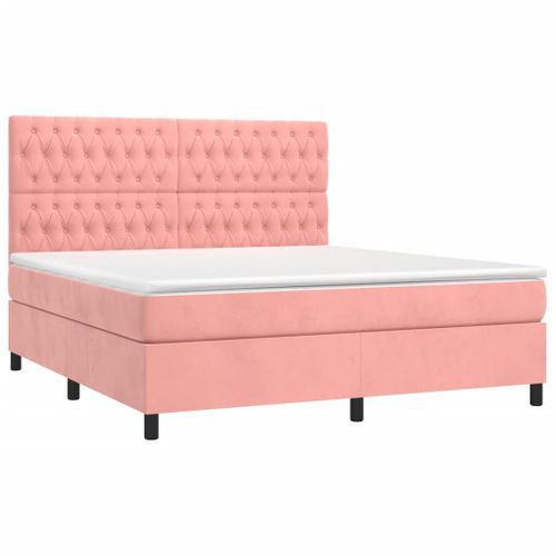 Lit à Sommier Tapissier Avec Matelas Rose 180x200 Cm Velours 15 Lit à sommier tapissier avec matelas Rose 180x200 cm Velours - Photo n°3; ?>
